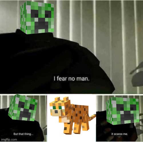 Ocelots are cuter than wolves    Change my mind | image tagged in i fear no man,minecraft,creeper,ocelot | made w/ Imgflip meme maker
