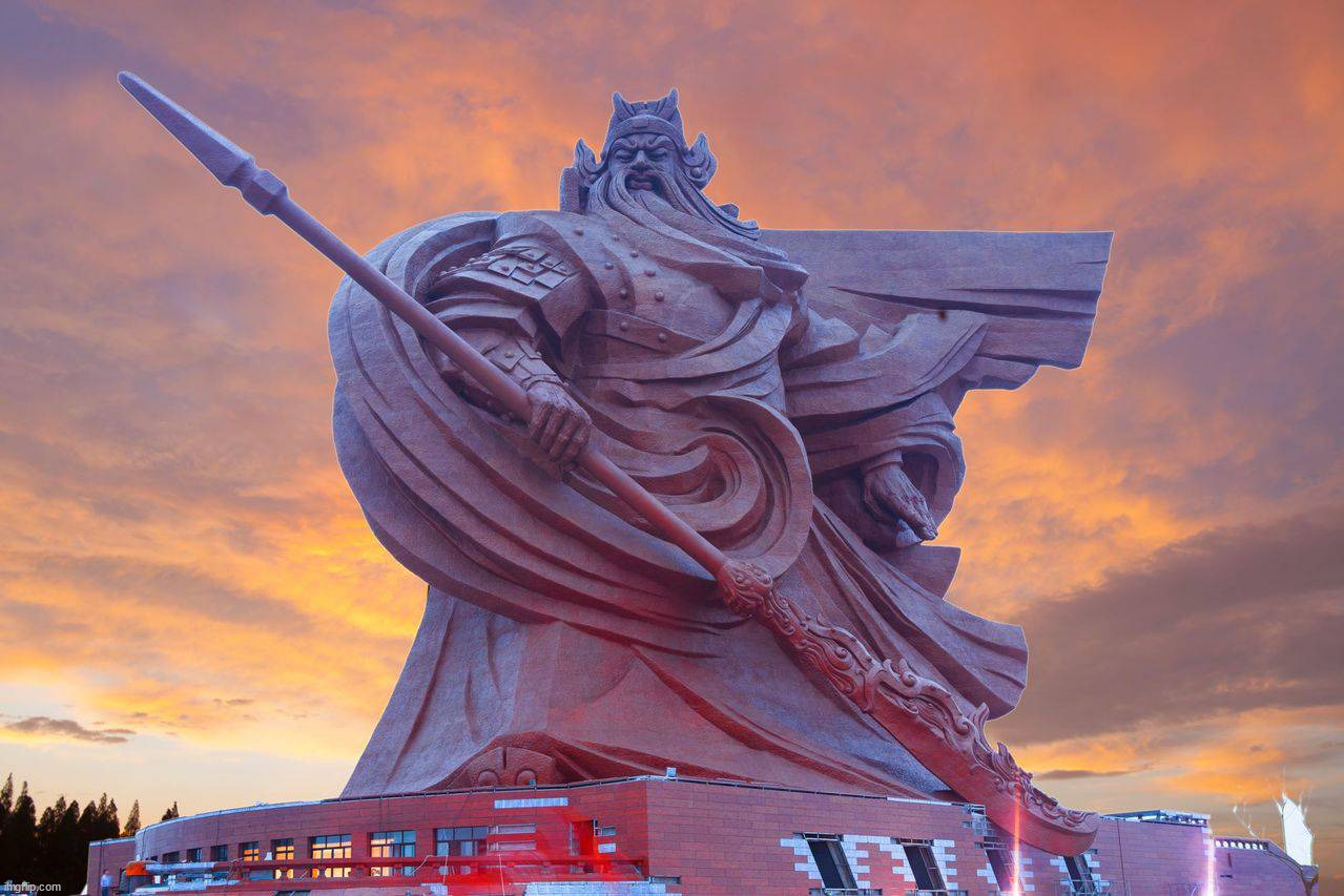 Chinese God of war “Guan Yu” in Jingzhou city | image tagged in awesome | made w/ Imgflip meme maker