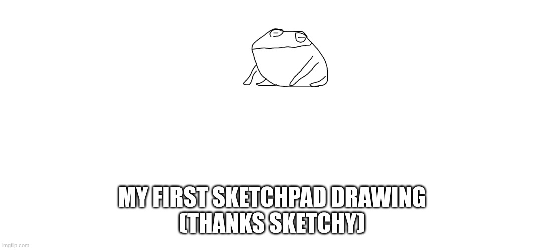 frog | MY FIRST SKETCHPAD DRAWING
(THANKS SKETCHY) | made w/ Imgflip meme maker