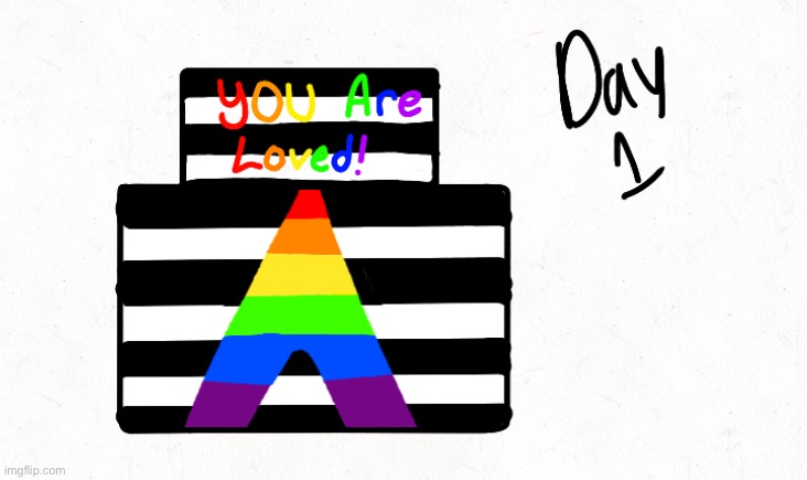 Day 1 of drawing pride cakes: Straight ally | image tagged in cake,lgbtq | made w/ Imgflip meme maker