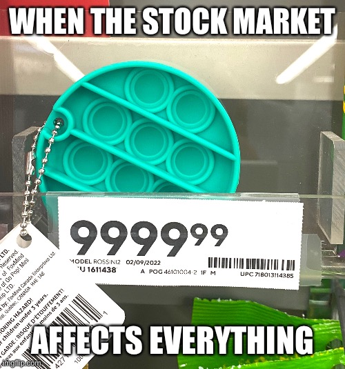 The Pop It stocks | WHEN THE STOCK MARKET; AFFECTS EVERYTHING | image tagged in stocks | made w/ Imgflip meme maker