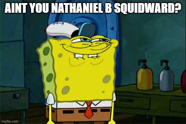 Don't You Squidward Meme | AINT YOU NATHANIEL B SQUIDWARD? | image tagged in memes,don't you squidward,nathaniel b | made w/ Imgflip meme maker