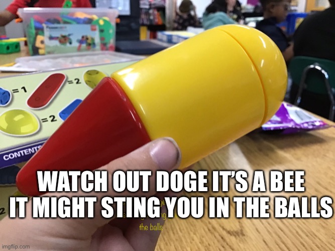 WATCH OUT DOGE IT’S A BEE IT MIGHT STING YOU IN THE BALLS | made w/ Imgflip meme maker