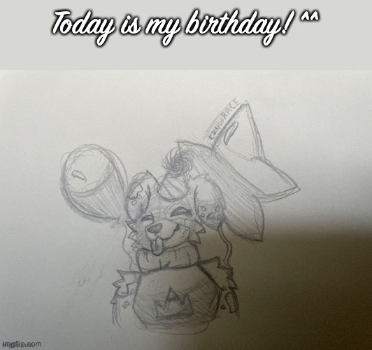 Today is my birthday! ^^ | image tagged in birthday,art | made w/ Imgflip meme maker