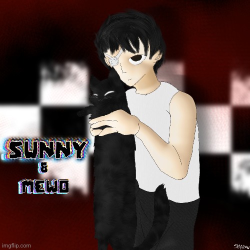 Haven't shared my art in a while, Ima share Sunny and Mewo from OMORI, that I finished drawing. | made w/ Imgflip meme maker