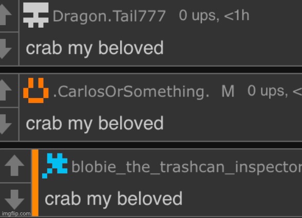 crab my beloved | image tagged in crab | made w/ Imgflip meme maker