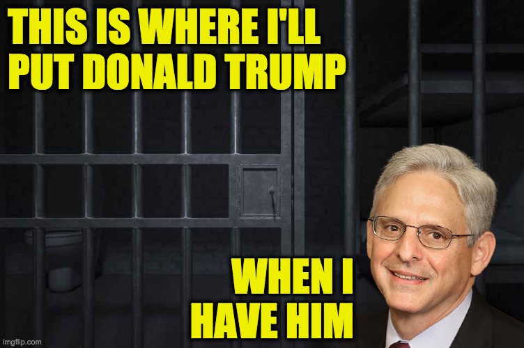 Looks a little too roomy. | THIS IS WHERE I'LL
PUT DONALD TRUMP; WHEN I
HAVE HIM | image tagged in memes,merrick garland,lifer trump | made w/ Imgflip meme maker