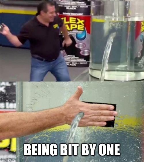 flex tape hand hole | BEING BIT BY ONE | image tagged in flex tape hand hole | made w/ Imgflip meme maker