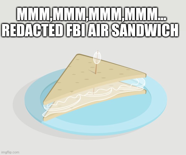 MMM,MMM,MMM,MMM...
REDACTED FBI AIR SANDWICH | image tagged in funny memes | made w/ Imgflip meme maker