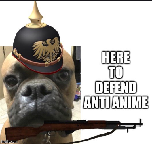 HERE TO DEFEND ANTI ANIME | made w/ Imgflip meme maker