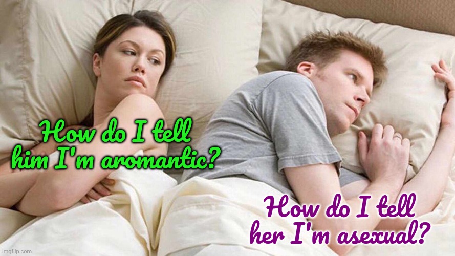 Just be honest. | How do I tell him I'm aromantic? How do I tell her I'm asexual? | image tagged in i bet he's thinking about other women,i was not expecting that,lgbt,relationship goals | made w/ Imgflip meme maker