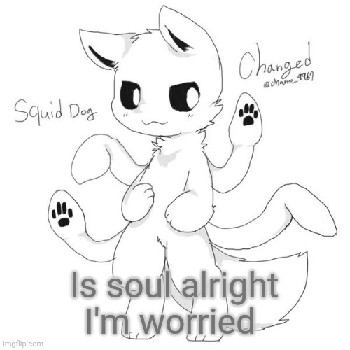 Squid dog | Is soul alright I'm worried | image tagged in squid dog | made w/ Imgflip meme maker