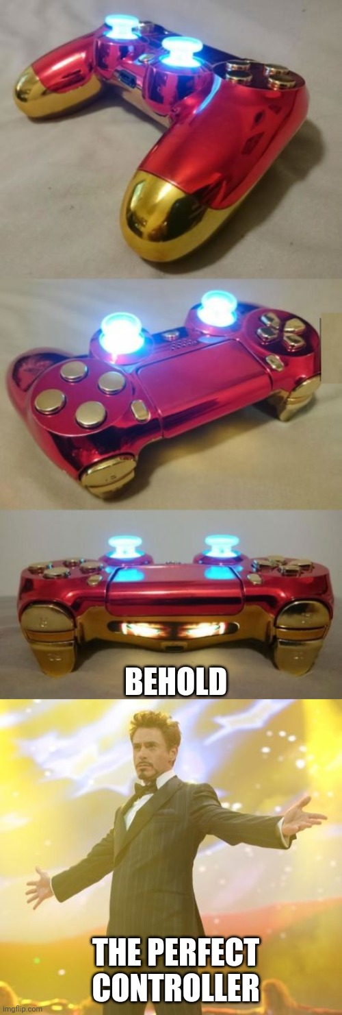 IRONMAN APPROVED | BEHOLD; THE PERFECT CONTROLLER | image tagged in robert downey jr iron man,xbox,xbox one,ironman | made w/ Imgflip meme maker