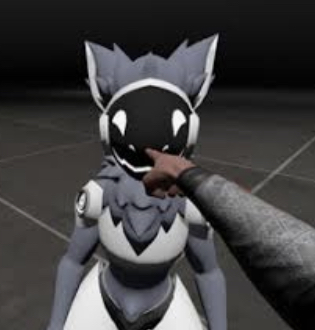 Pointing at protogen Blank Meme Template
