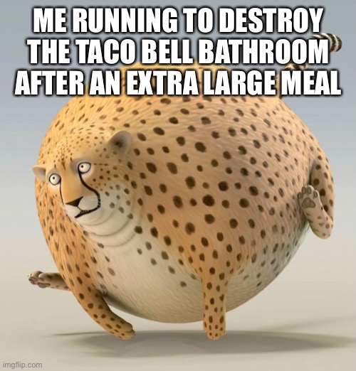 Taco Bell problems |  ME RUNNING TO DESTROY THE TACO BELL BATHROOM AFTER AN EXTRA LARGE MEAL | image tagged in taco bell,bathroom,funny memes | made w/ Imgflip meme maker