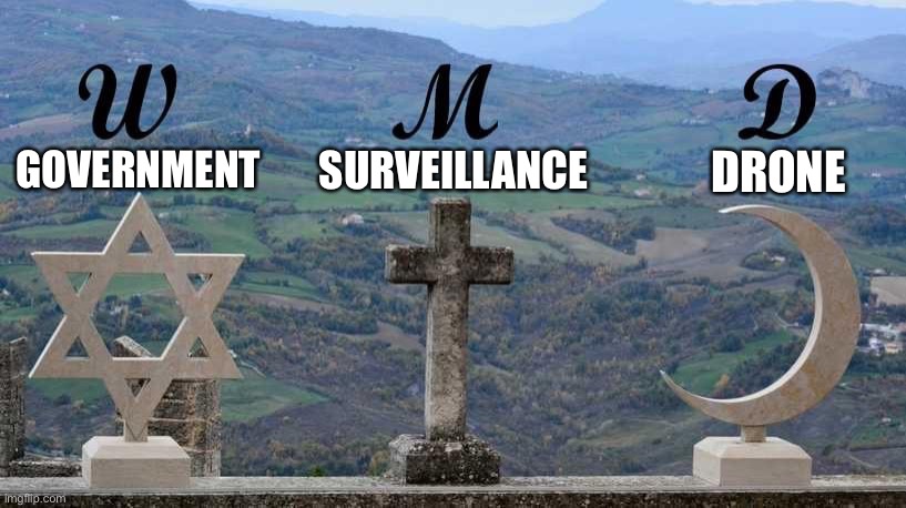 The WMDs (government surveillance drones) are always watching. maga | GOVERNMENT; DRONE; SURVEILLANCE | image tagged in religion is a weapon of mass destruction,b,a,s,e,d | made w/ Imgflip meme maker