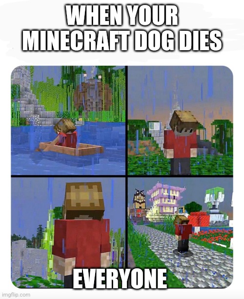 Sad meme | WHEN YOUR MINECRAFT DOG DIES; EVERYONE | image tagged in sad grian | made w/ Imgflip meme maker