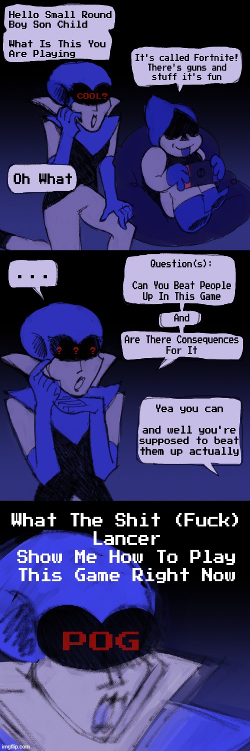 day 57 of posting deltarune comics | image tagged in she'll find out about the community any day now | made w/ Imgflip meme maker