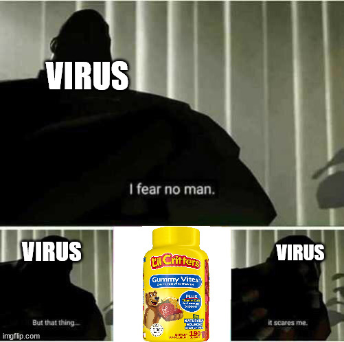 I fear no man | VIRUS; VIRUS; VIRUS | image tagged in i fear no man | made w/ Imgflip meme maker