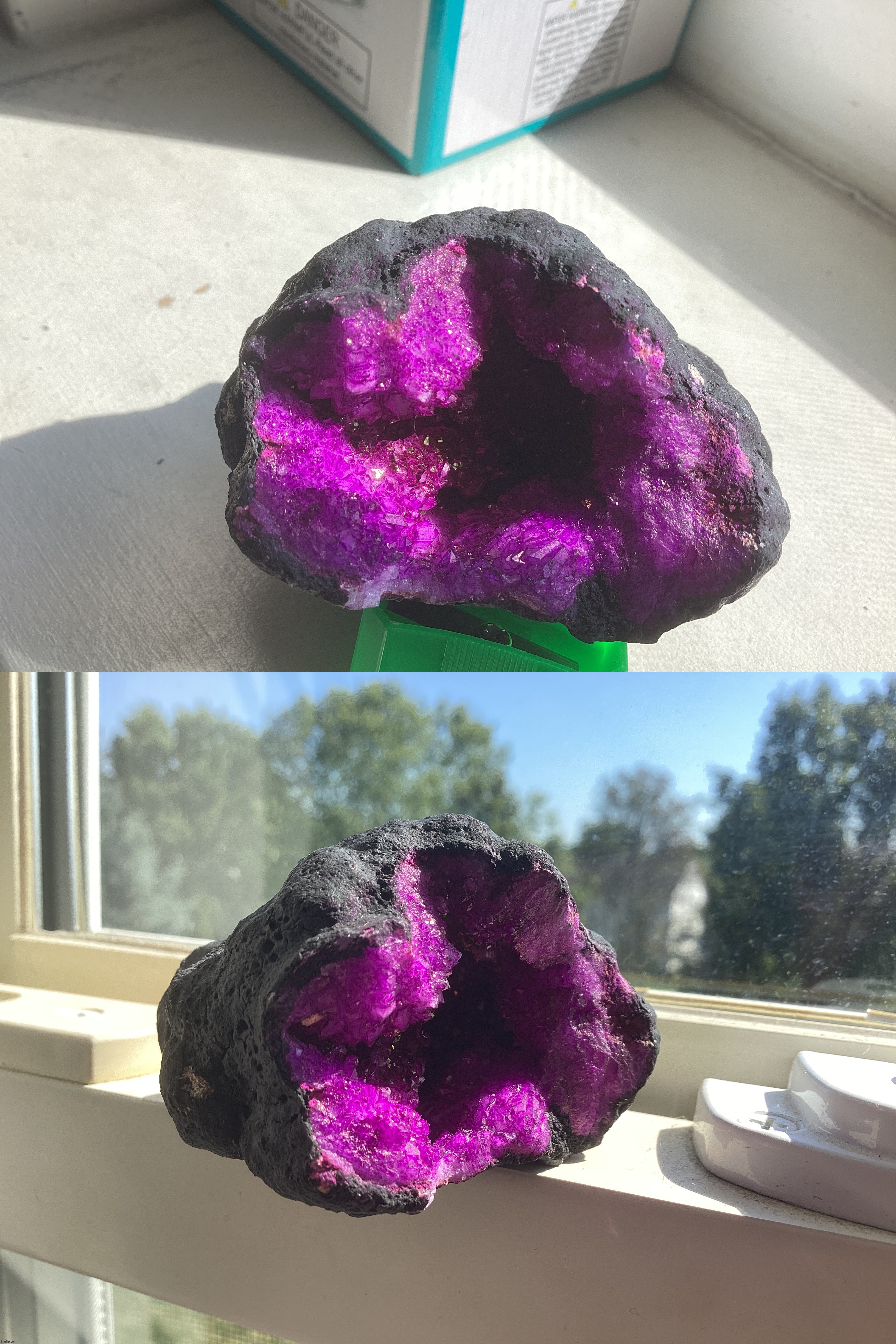 I bought this purple geode while at a Florida oranges gift shop yesterday! | image tagged in share your own photos | made w/ Imgflip meme maker