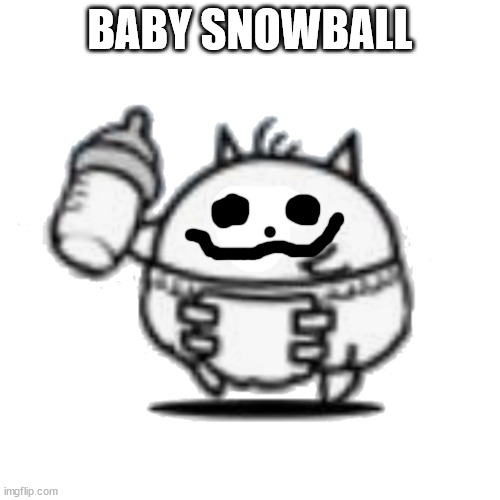goo | BABY SNOWBALL | image tagged in battle cats baby cat | made w/ Imgflip meme maker