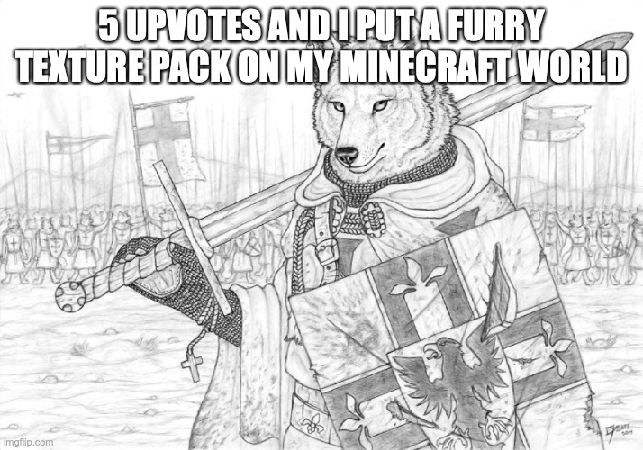Fursader. | 5 UPVOTES AND I PUT A FURRY TEXTURE PACK ON MY MINECRAFT WORLD | image tagged in fursader | made w/ Imgflip meme maker