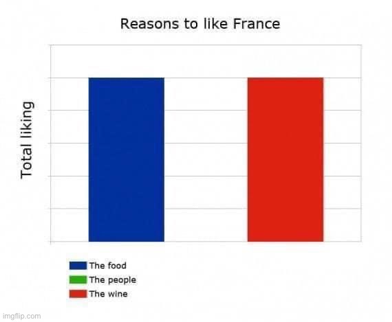 Reasons to like France | image tagged in reasons to like france | made w/ Imgflip meme maker