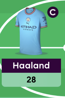 Haaland 28 C in FPL Blank Meme Template