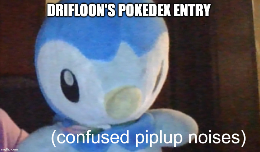 confusion piplup | DRIFLOON'S POKEDEX ENTRY | image tagged in confusion piplup | made w/ Imgflip meme maker