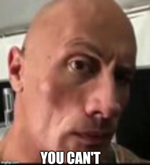 The Rock | YOU CAN'T | image tagged in the rock | made w/ Imgflip meme maker