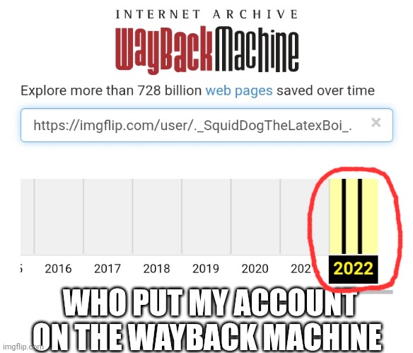 WHO PUT MY ACCOUNT ON THE WAYBACK MACHINE | made w/ Imgflip meme maker