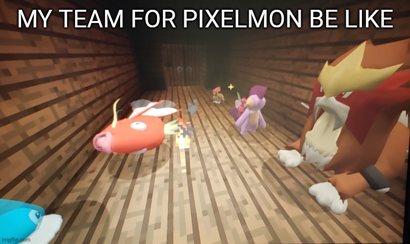 Lol | MY TEAM FOR PIXELMON BE LIKE | image tagged in pokemon | made w/ Imgflip meme maker