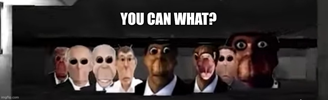 Obunga's big family | YOU CAN WHAT? | image tagged in obunga's big family | made w/ Imgflip meme maker