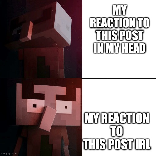 Drake Illager | MY REACTION TO THIS POST IN MY HEAD MY REACTION TO THIS POST IRL | image tagged in drake illager | made w/ Imgflip meme maker