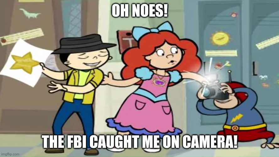 Eileen on camera | OH NOES! THE FBI CAUGHT ME ON CAMERA! | image tagged in eileen,monkey,camera,fbi | made w/ Imgflip meme maker