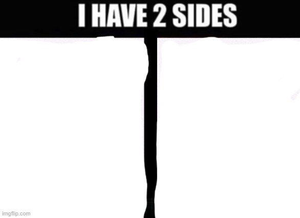 i have 2 sides | image tagged in i have 2 sides | made w/ Imgflip meme maker