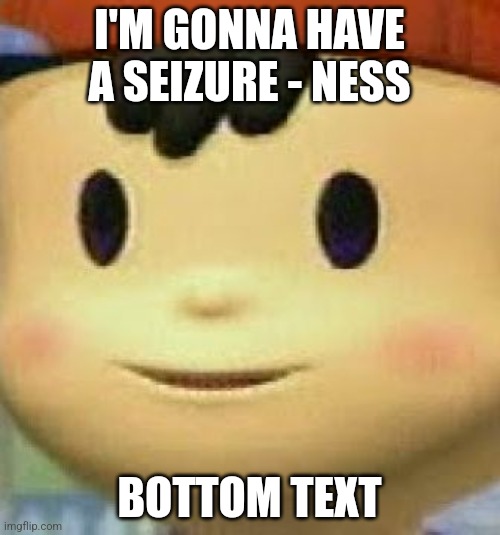 Ness Face | I'M GONNA HAVE A SEIZURE - NESS BOTTOM TEXT | image tagged in ness face | made w/ Imgflip meme maker