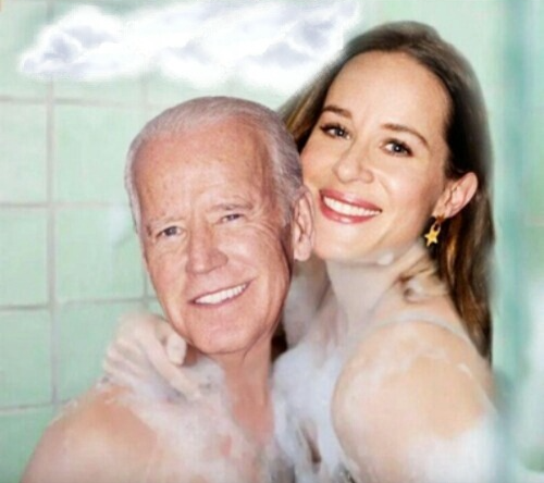 Joe and Ashley Biden in shower Blank Meme Template