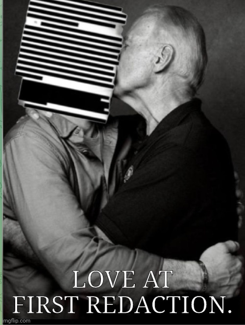 Love At First | LOVE AT FIRST REDACTION. | image tagged in love,still a better love story than twilight,joe biden,corruption | made w/ Imgflip meme maker