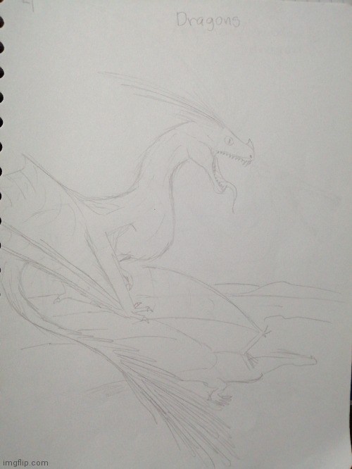Crappy pencil drawings, #4: dragons | image tagged in drawing,fantasy,creatures,dragon | made w/ Imgflip meme maker