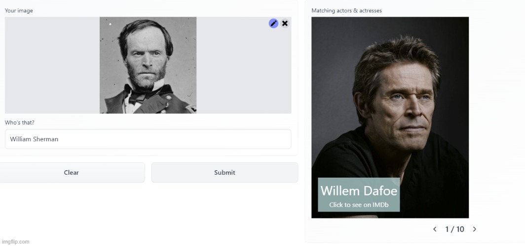 Willem Dafoe plays General Sherman in some random Civil War movie | made w/ Imgflip meme maker