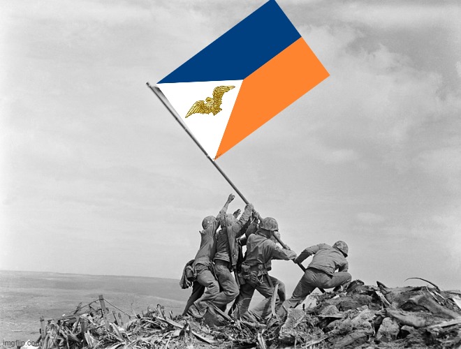 Raising the Flag on Iwo Jima | image tagged in raising the flag on iwo jima | made w/ Imgflip meme maker