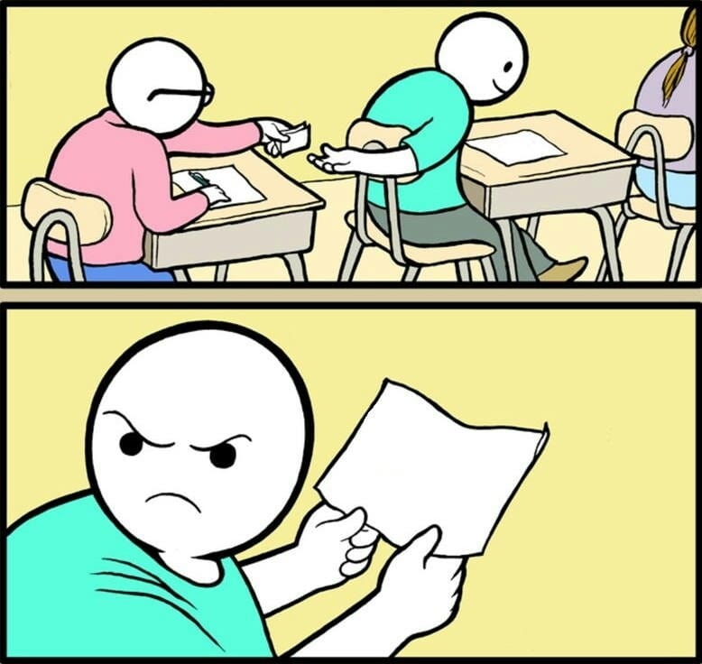Giving cheating paper Blank Meme Template