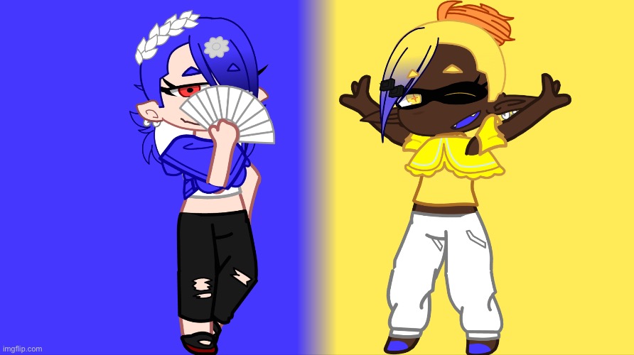 Shiver and Frye from Splatoon 3’s Deep Cut! | image tagged in splatoon,gacha | made w/ Imgflip meme maker