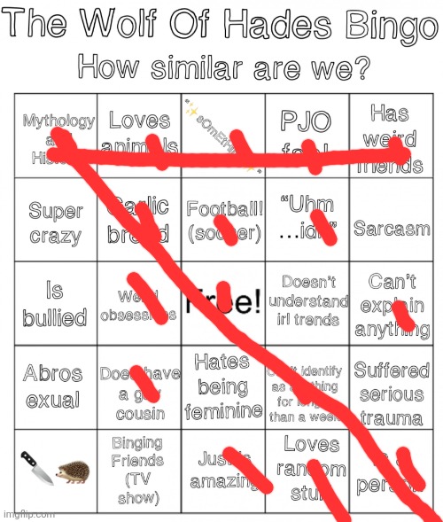 TheWolfOfHades bingo | image tagged in thewolfofhades bingo | made w/ Imgflip meme maker