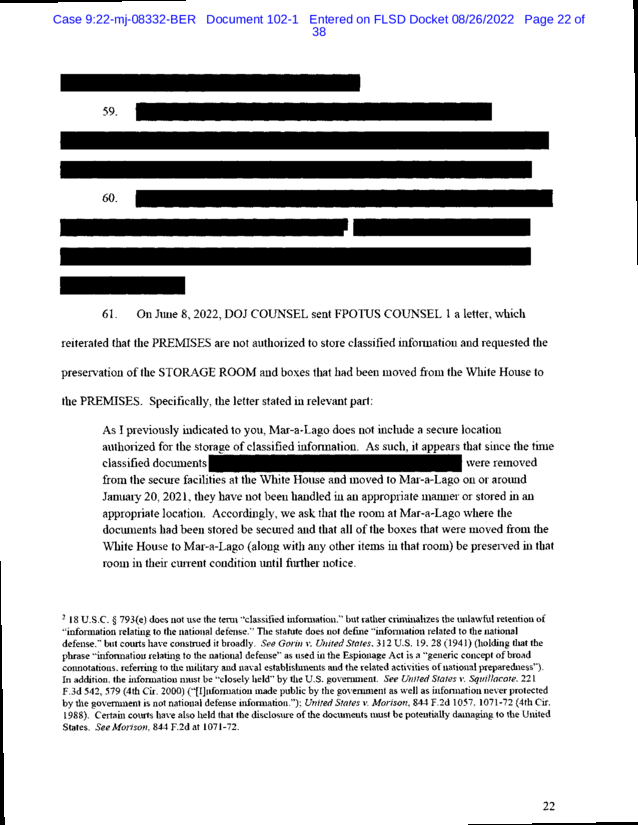 Redacted Trump Mar-a-Lago FBI search affidavit Blank Meme Template
