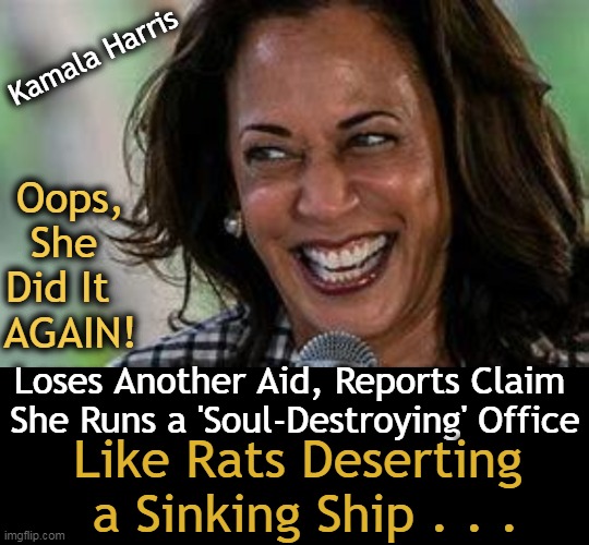 'UNLIKABLE' before becoming VP, & now we 'LIKE HER (& her cackling) EVEN LESS'... | image tagged in politics,kamala harris,rejected,poor performance,dumb,sinking ship | made w/ Imgflip meme maker