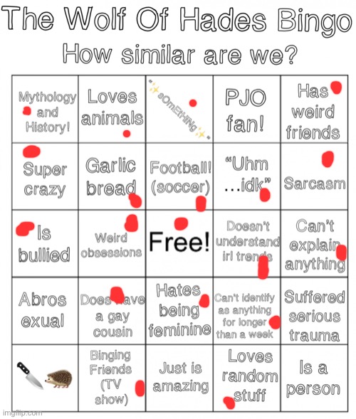 Bingo | image tagged in thewolfofhades bingo | made w/ Imgflip meme maker