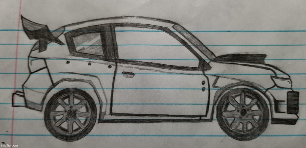 My drawing of a Hill Clomb Racing 2 rally car | image tagged in rally,car | made w/ Imgflip meme maker