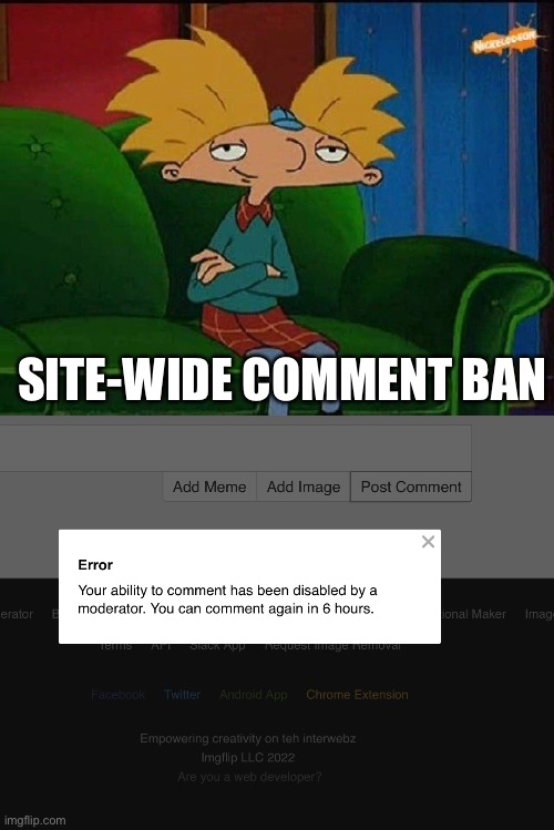 That’s why. | SITE-WIDE COMMENT BAN | image tagged in blue s template | made w/ Imgflip meme maker